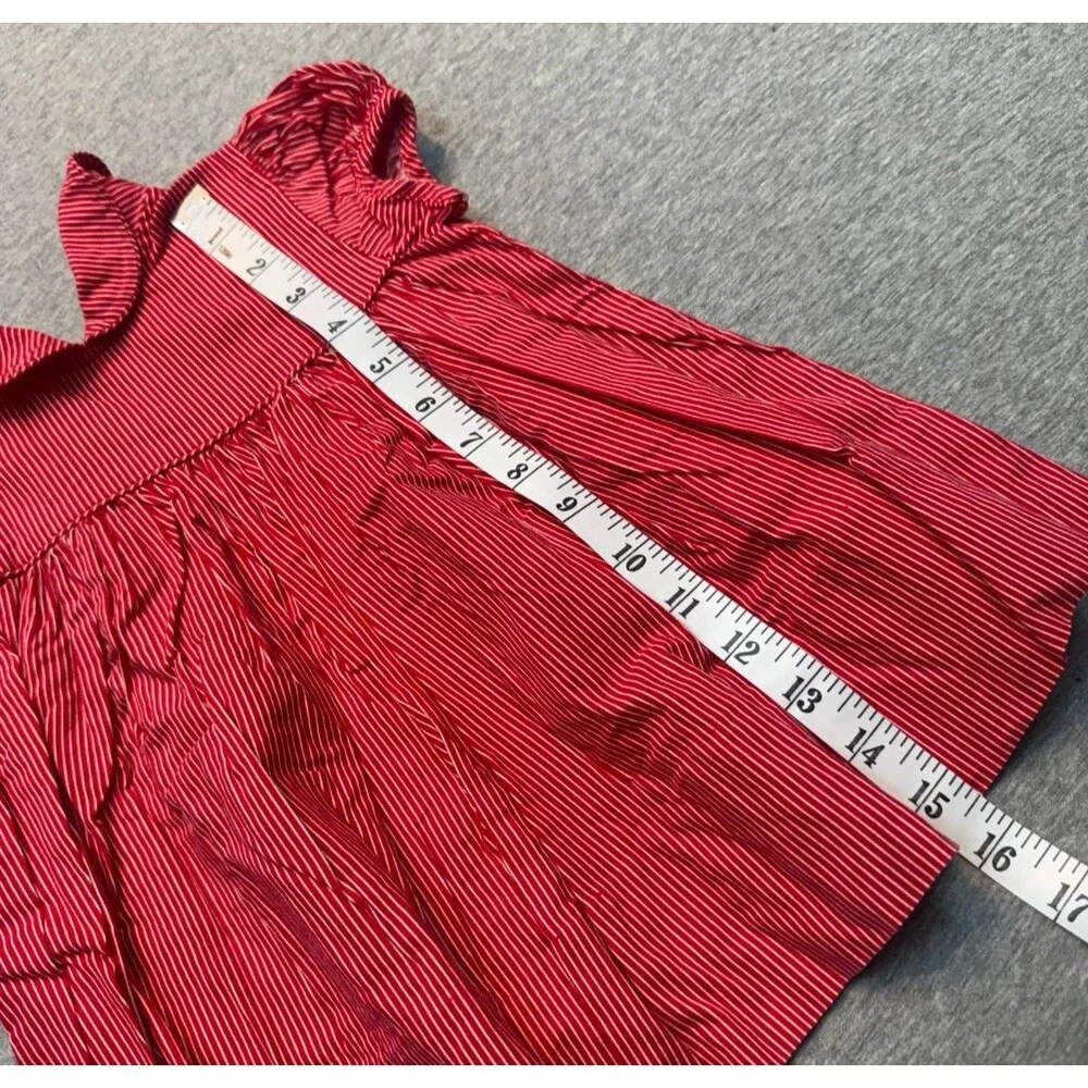 Vintage 80s Clicastro & Co Red Pinstripe Baby Dress Bloomers Set 12-18M USA